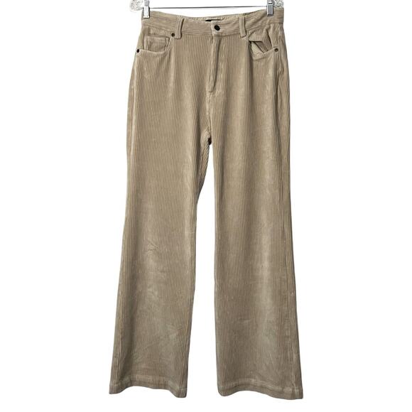 Ane Mone Pants Womens Size 28" Cream Corduroys Wide Leg Pockets High Rise EU38 - Picture 1 of 9